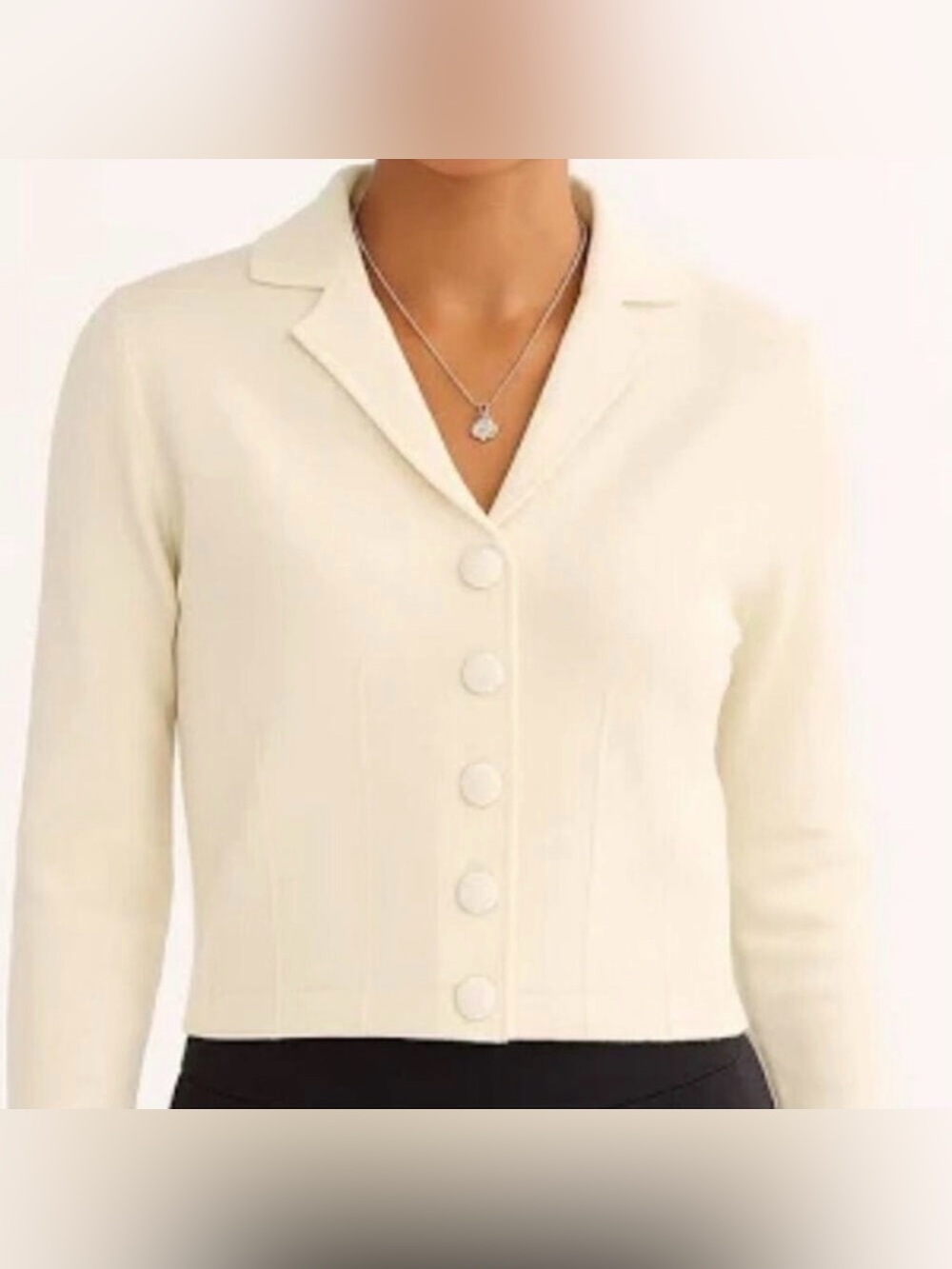 Cabi Wednesday Cardigan Lightweight Cropped Ivory Knit Top